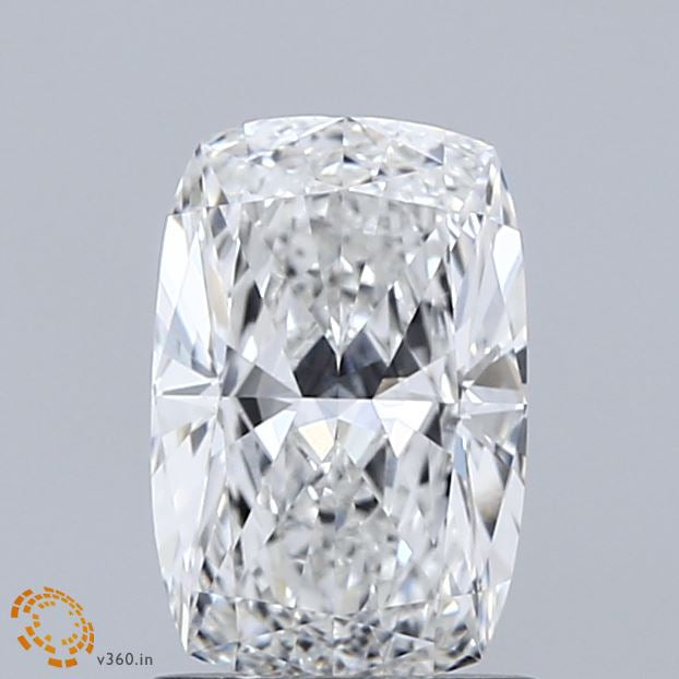 1.44 Carat Cushion Lab Grown Diamond, Excellent Polish, E Color, VVS2 Clarity
