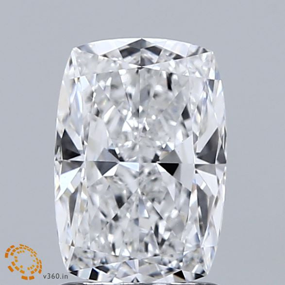 1.50 Carat Cushion Lab Grown Diamond, Excellent Polish, D Color, VVS2 Clarity