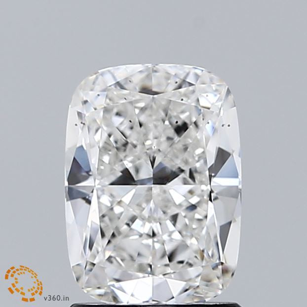 1.50 Carat Cushion Lab Grown Diamond, Excellent Polish, F Color, SI1 Clarity
