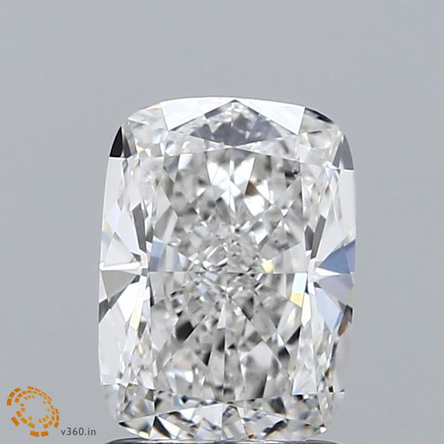 1.50 Carat Cushion Lab Grown Diamond, Excellent Polish, F Color, VVS2 Clarity