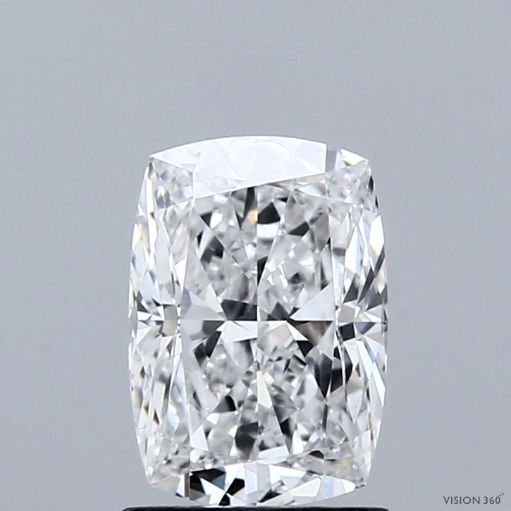 1.51 Carat Cushion Lab Grown Diamond, Excellent Polish, D Color, VVS2 Clarity