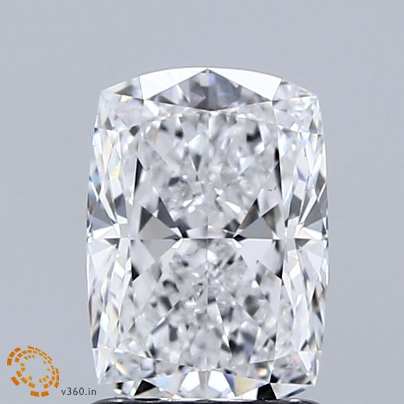1.52 Carat Cushion Lab Grown Diamond, Excellent Polish, D Color, VS1 Clarity