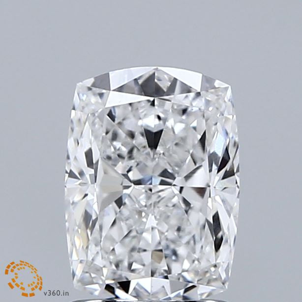 1.52 Carat Cushion Lab Grown Diamond, Excellent Polish, D Color, VVS2 Clarity