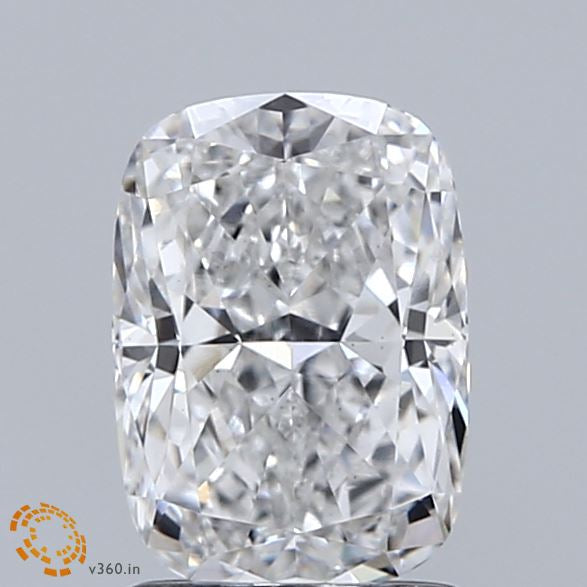 1.53 Carat Cushion Lab Grown Diamond, Excellent Polish, E Color, VS1 Clarity