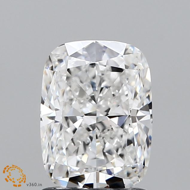 1.55 Carat Cushion Lab Grown Diamond, Excellent Polish, E Color, VS1 Clarity