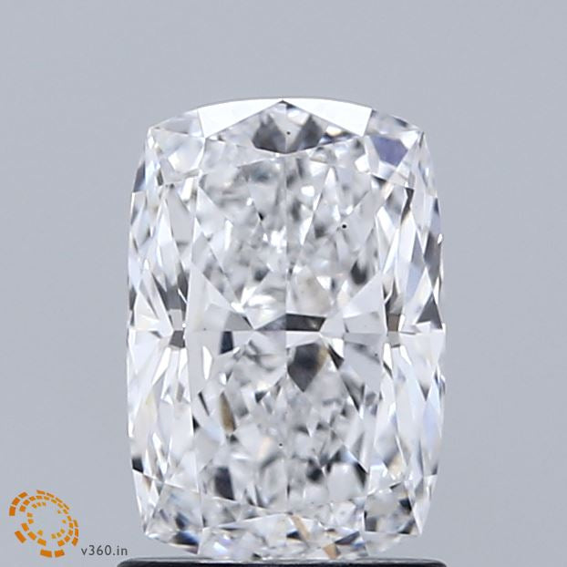 1.57 Carat Cushion Lab Grown Diamond, Excellent Polish, D Color, VS1 Clarity