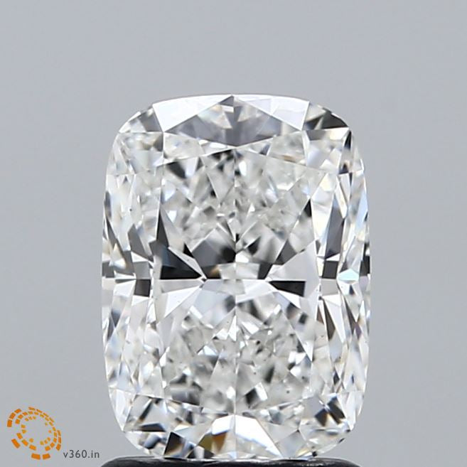 1.57 Carat Cushion Lab Grown Diamond, Excellent Polish, F Color, VS1 Clarity