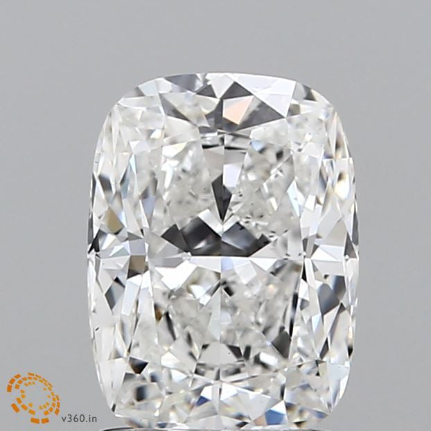 1.58 Carat Cushion Lab Grown Diamond, Excellent Polish, E Color, VS2 Clarity