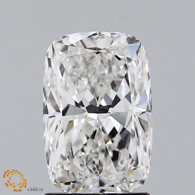 1.61 Carat Cushion Lab Grown Diamond, Excellent Polish, F Color, VS1 Clarity