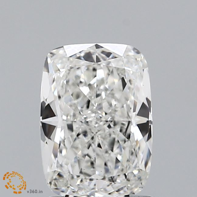 1.66 Carat Cushion Lab Grown Diamond, Excellent Polish, F Color, VS1 Clarity