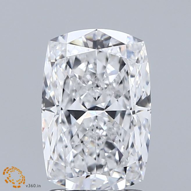 2.00 Carat Cushion Lab Grown Diamond, Excellent Polish, D Color, VVS2 Clarity