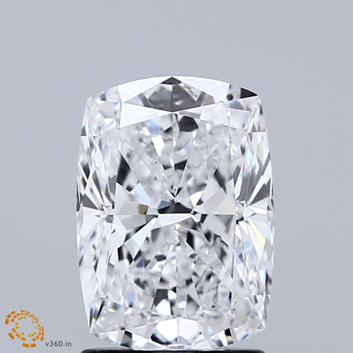 2.01 Carat Cushion Lab Grown Diamond, Excellent Polish, D Color, VVS2 Clarity