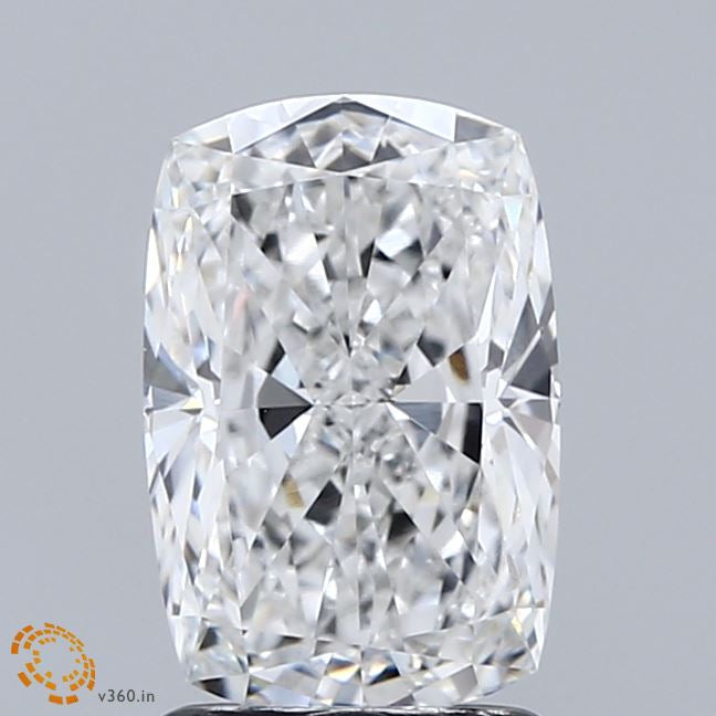 2.05 Carat Cushion Lab Grown Diamond, Excellent Polish, E Color, VVS1 Clarity