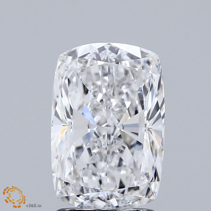 2.07 Carat Cushion Lab Grown Diamond, Excellent Polish, D Color, VVS1 Clarity