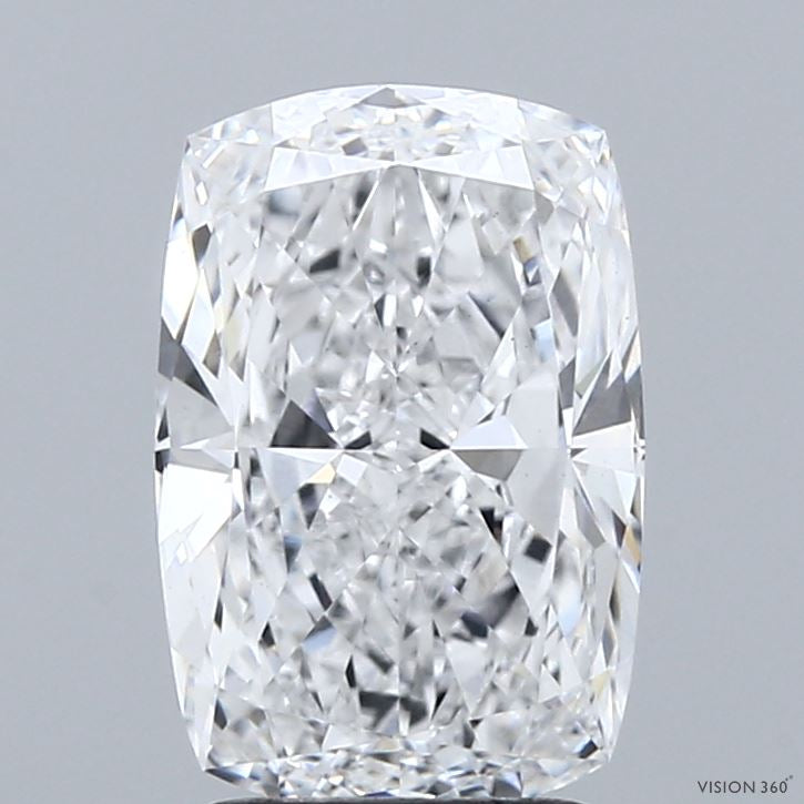 2.50 Carat Cushion Lab Grown Diamond, Excellent Polish, D Color, VS1 Clarity