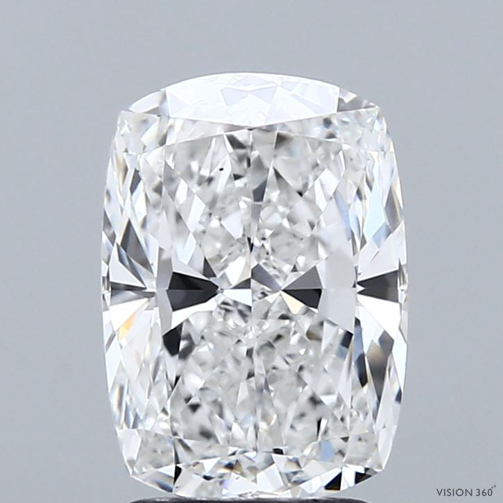 2.51 Carat Cushion Lab Grown Diamond, Excellent Polish, E Color, VS2 Clarity