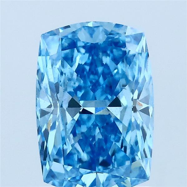 1.61 Carat Cushion Lab Grown Diamond, Fancy Vivid Blue Color, VS2 Clarity