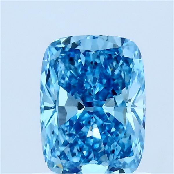 1.02 Carat Cushion Lab Grown Diamond, Fancy Vivid Blue Color, VVS2 Clarity