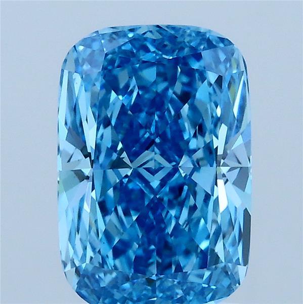 2.01 Carat Cushion Lab Grown Diamond, Fancy Vivid Blue Color, VS1 Clarity