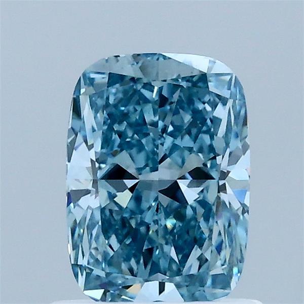 1.07 Carat Cushion Lab Grown Diamond, Fancy Vivid Blue Color, VS1 Clarity