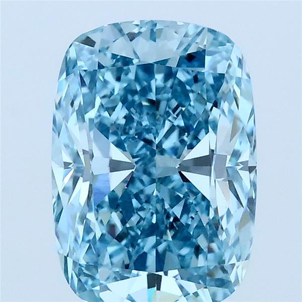 1.92 Carat Cushion Lab Grown Diamond, Fancy Vivid Blue Color, VS1 Clarity