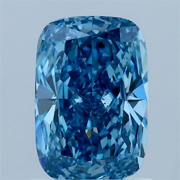 1.20 Carat Cushion Lab Grown Diamond, Fancy Vivid Blue Color, VVS2 Clarity