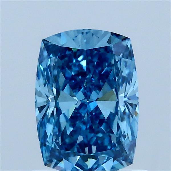 1.05 Carat Cushion Lab Grown Diamond, Fancy Vivid Blue Color, VS1 Clarity