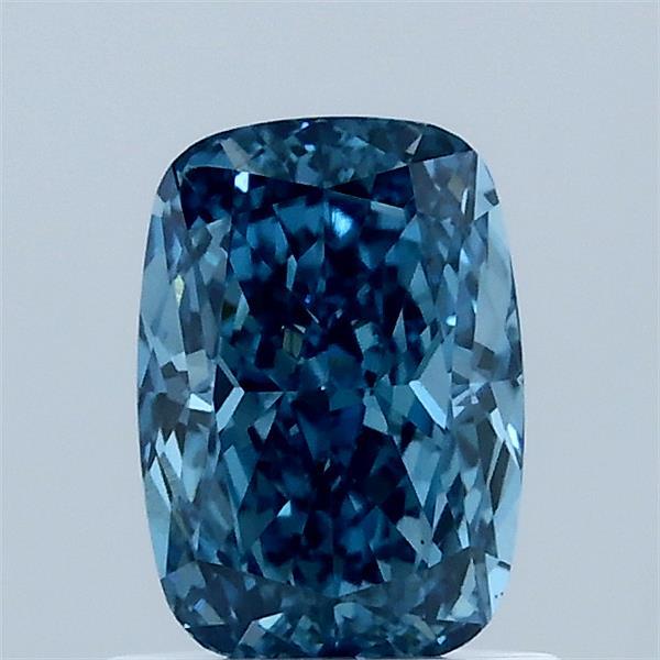 1.05 Carat Cushion Lab Grown Diamond, Fancy Vivid Blue Color, VS1 Clarity