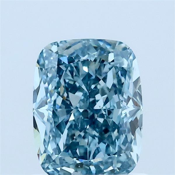 1.14 Carat Cushion Lab Grown Diamond, Fancy Vivid Blue Color, VS1 Clarity