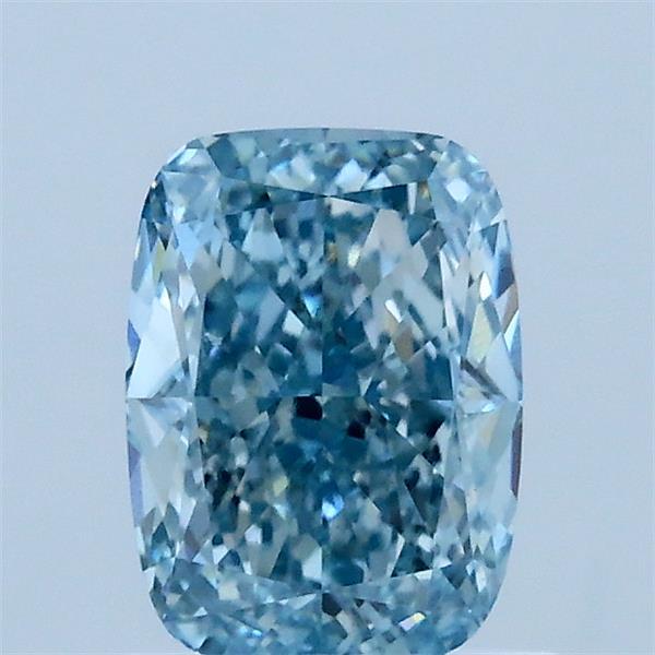 1.09 Carat Cushion Lab Grown Diamond, Fancy Vivid Blue Color, VS1 Clarity