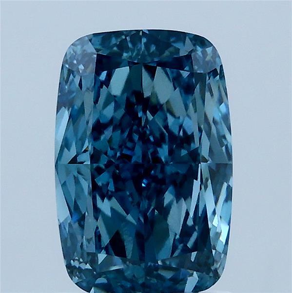1.80 Carat Cushion Lab Grown Diamond, Fancy Vivid Blue Color, VVS2 Clarity
