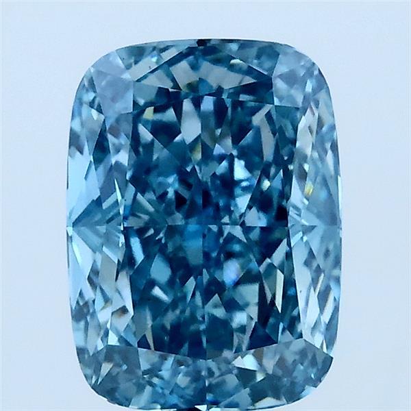 2.01 Carat Cushion Lab Grown Diamond, Fancy Vivid Blue Color, VS1 Clarity