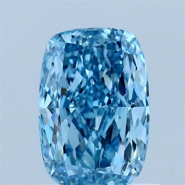 1.03 Carat Cushion Lab Grown Diamond, Fancy Vivid Blue Color, VS2 Clarity