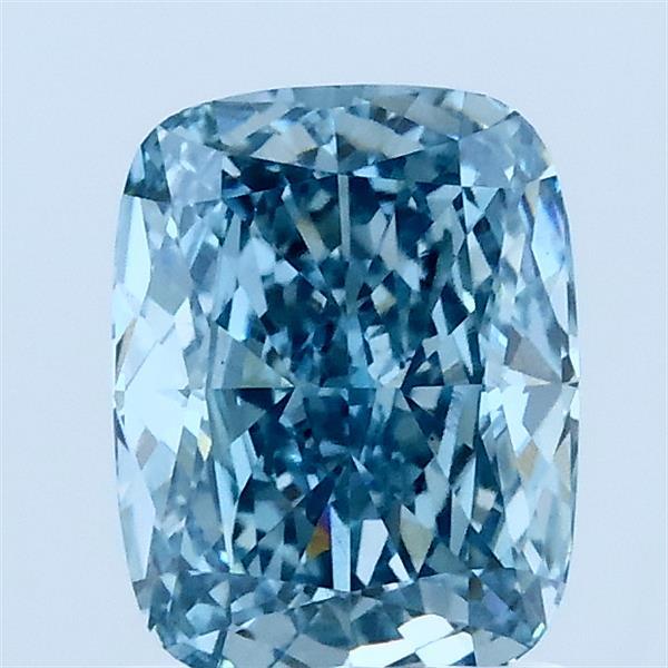 1.51 Carat Cushion Lab Grown Diamond, Fancy Vivid Blue Color, VS1 Clarity
