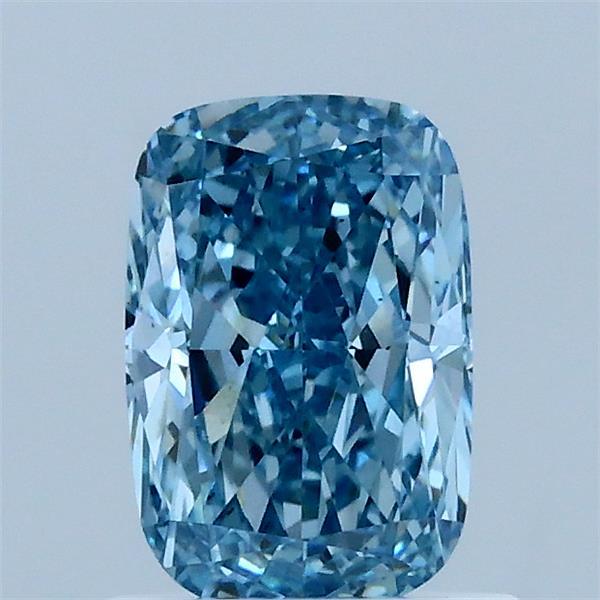 1.05 Carat Cushion Lab Grown Diamond, Fancy Vivid Blue Color, VS2 Clarity