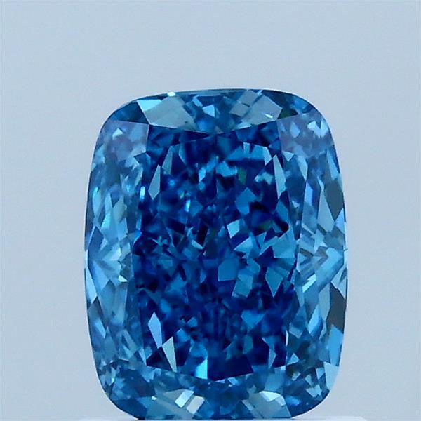 1.09 Carat Cushion Lab Grown Diamond, Fancy Vivid Blue Color, VS1 Clarity
