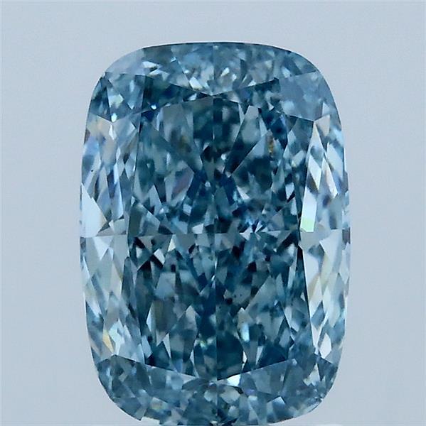 2.09 Carat Cushion Lab Grown Diamond, Fancy Vivid Blue Color, VS2 Clarity