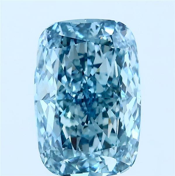2.02 Carat Cushion Lab Grown Diamond, Fancy Vivid Blue Color, VS1 Clarity