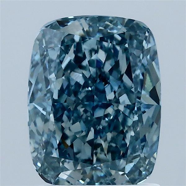 2.04 Carat Cushion Lab Grown Diamond, Fancy Vivid Blue Color, VS1 Clarity