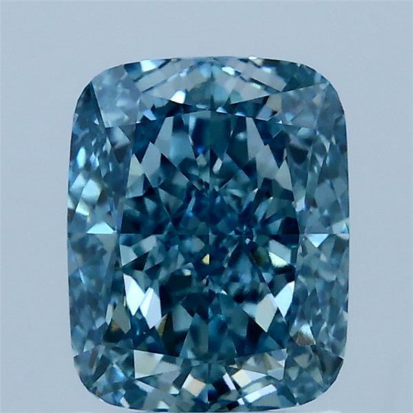 1.76 Carat Cushion Lab Grown Diamond, Fancy Vivid Blue Color, VS1 Clarity