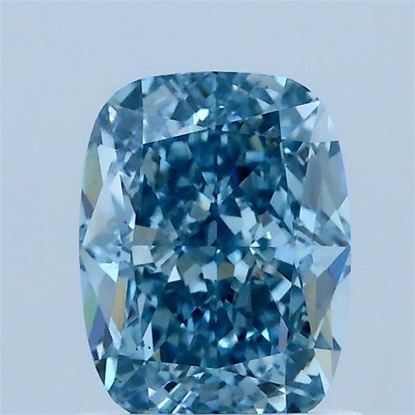 1.30 Carat Cushion Lab Grown Diamond, Fancy Vivid Blue Color, VS1 Clarity