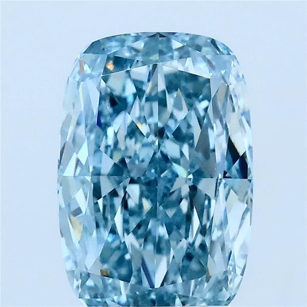 2.07 Carat Cushion Lab Grown Diamond, Fancy Vivid Blue Color, VS1 Clarity