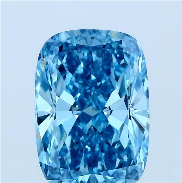 2.02 Carat Cushion Lab Grown Diamond, Fancy Vivid Blue Color, VVS2 Clarity
