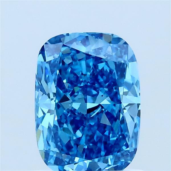 1.02 Carat Cushion Lab Grown Diamond, Fancy Vivid Blue Color, VVS2 Clarity