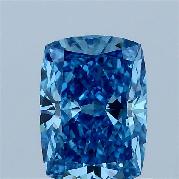 1.03 Carat Cushion Lab Grown Diamond, Fancy Vivid Blue Color, VS1 Clarity