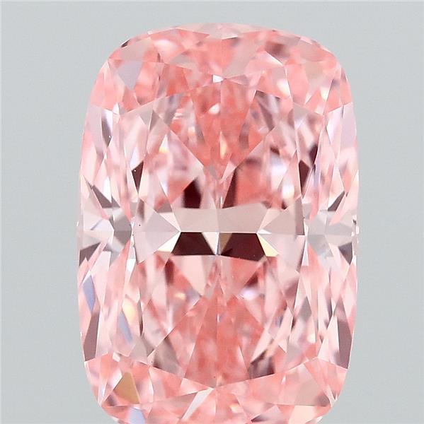 1.86 Carat Cushion Lab Grown Diamond, Fancy Vivid Pink Color, VVS2 Clarity
