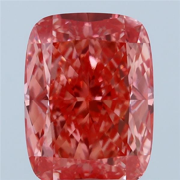 5.23 Carat Cushion Lab Grown Diamond, Fancy Vivid Pink Color, VVS2 Clarity
