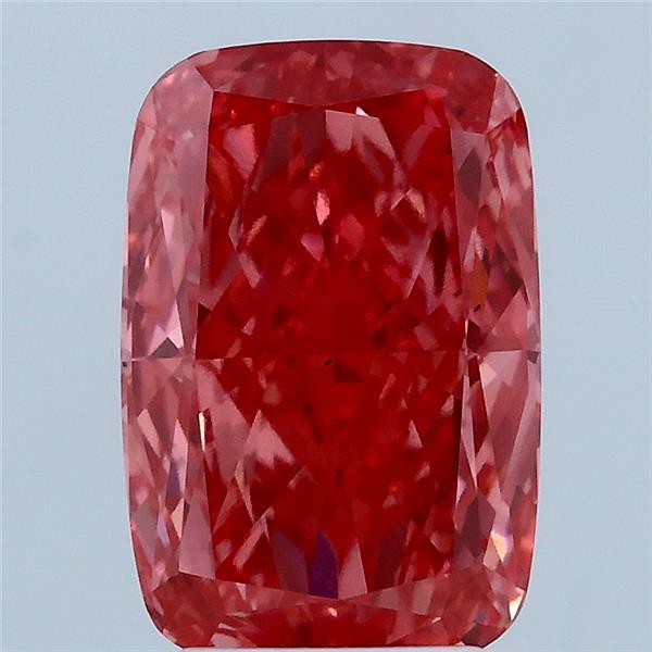 3.08 Carat Cushion Lab Grown Diamond, Fancy Vivid Pink Color, VS2 Clarity
