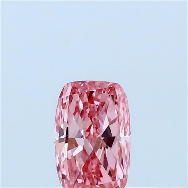 0.36 Carat Cushion Lab Grown Diamond, Fancy Vivid Pink Color, VVS2 Clarity