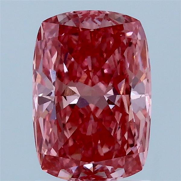 1.55 Carat Cushion Lab Grown Diamond, Fancy Vivid Pink Color, VS1 Clarity